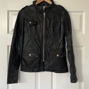 RARE VINTAGE LEATHER BIKER JACKET. SIZE 36